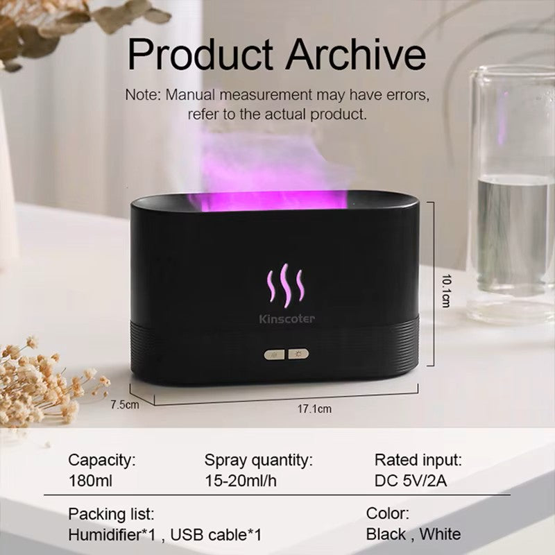 Diffuseur d'Arômes Kinscoter – Humidificateur d'Air, Brume Fraîche, Flamme LED pour Huiles Essentielles